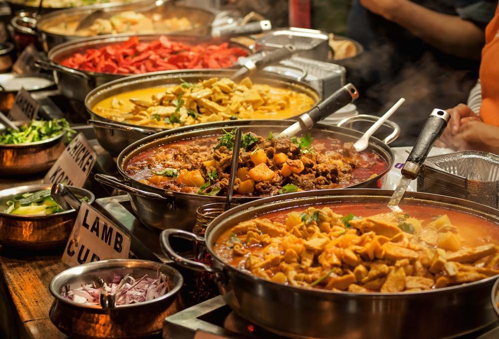 Indisches Essen bei einem Catering