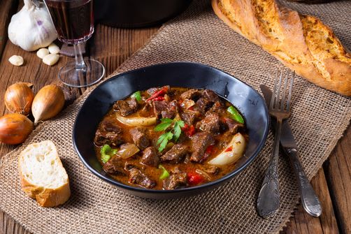 Steakpfanne bei einem Catering